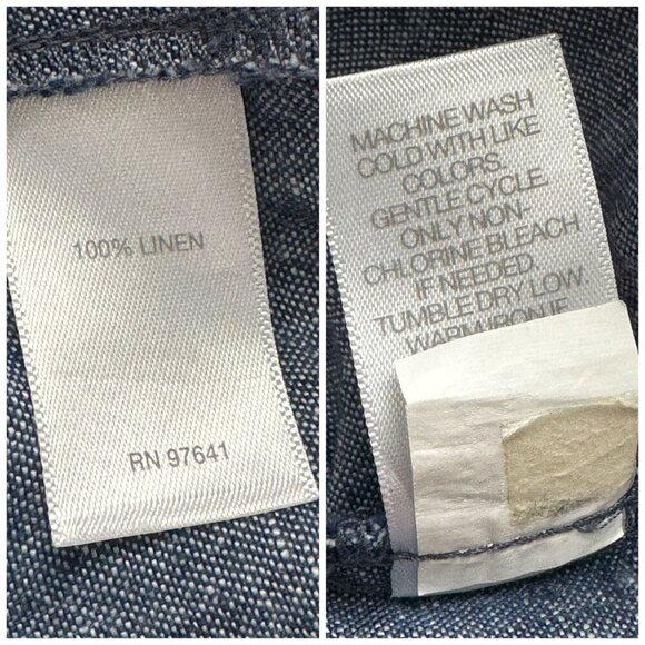 J.Jill Love Linen 100% Linen Denim Blue Pants Pull-On Pockets Women's Size XL - Picture 6 of 8